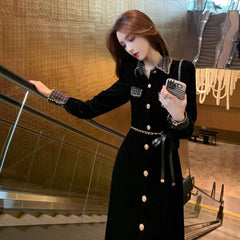 Elegant Chanel-Style Dress for Women - Autumn Collection, High-End Slim Fit