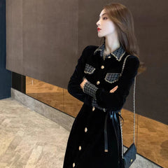 Elegant Chanel-Style Dress for Women - Autumn Collection, High-End Slim Fit